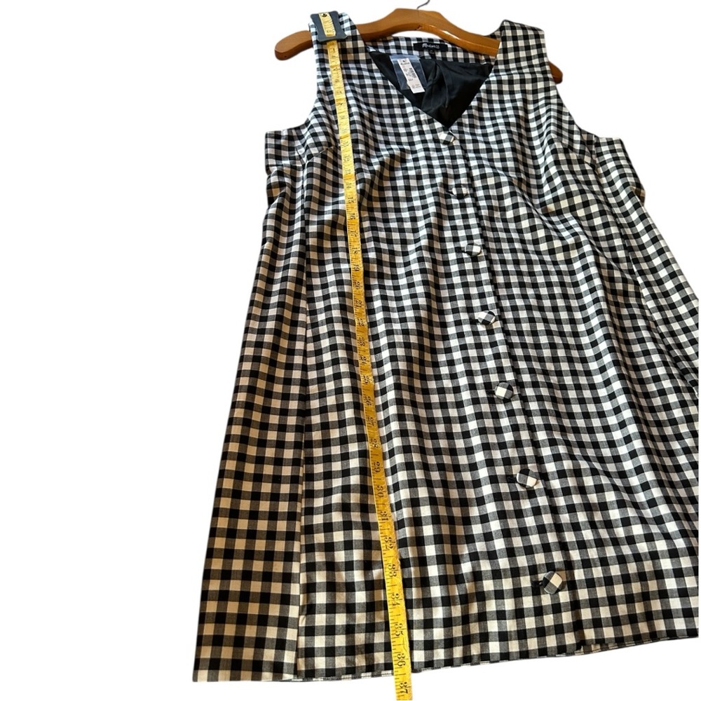 NWT Madewell Gingham V-Neck Wool Blend Vest Minidress Size 16 Black/White - Picture 9 of 9